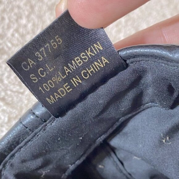 Black Lambskin Leather Hat - Picture 8 of 12